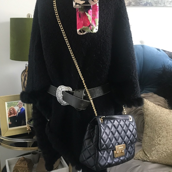 Black Leather Belt w/Western Flare Buckle, Sz. L. Perfect condition. Like new. - Picture 6 of 11